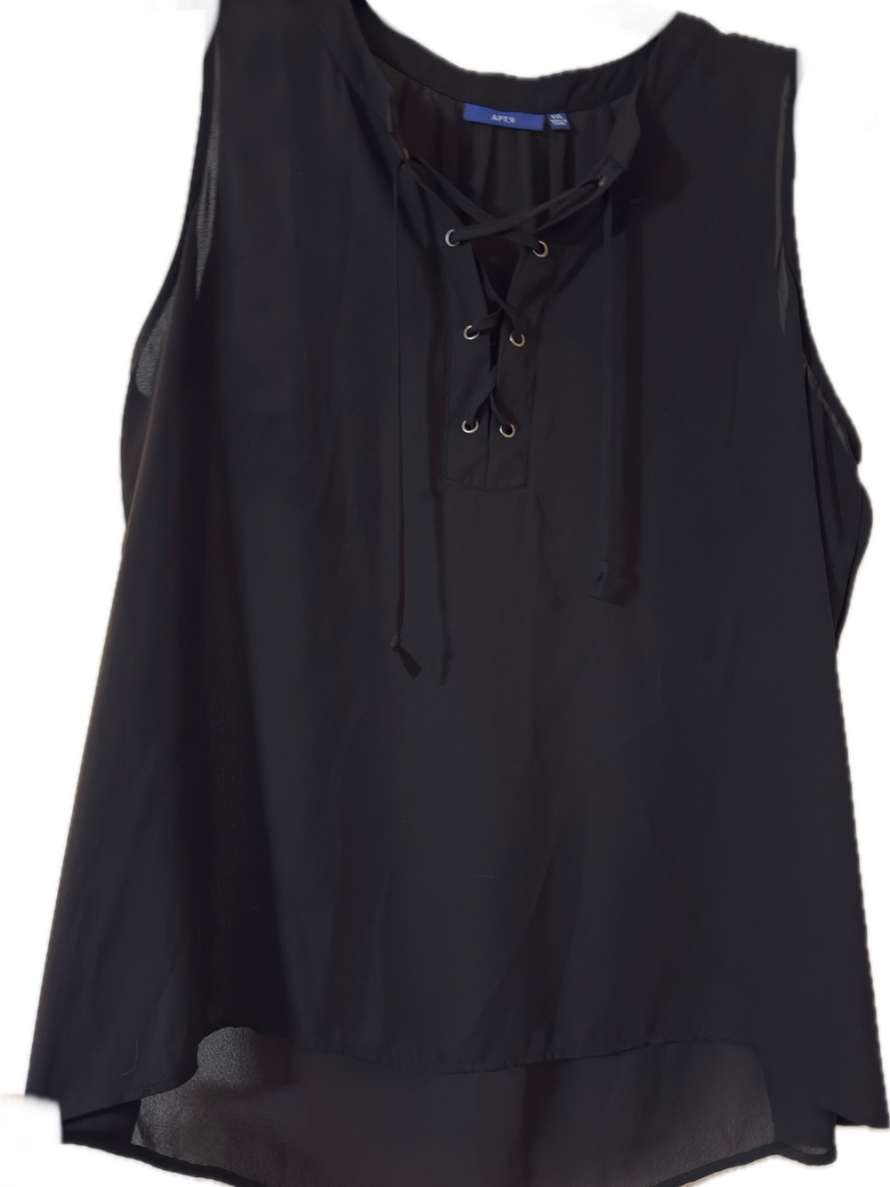 Apt. 9 Black Lace-Up Grommet Sleeveless Top